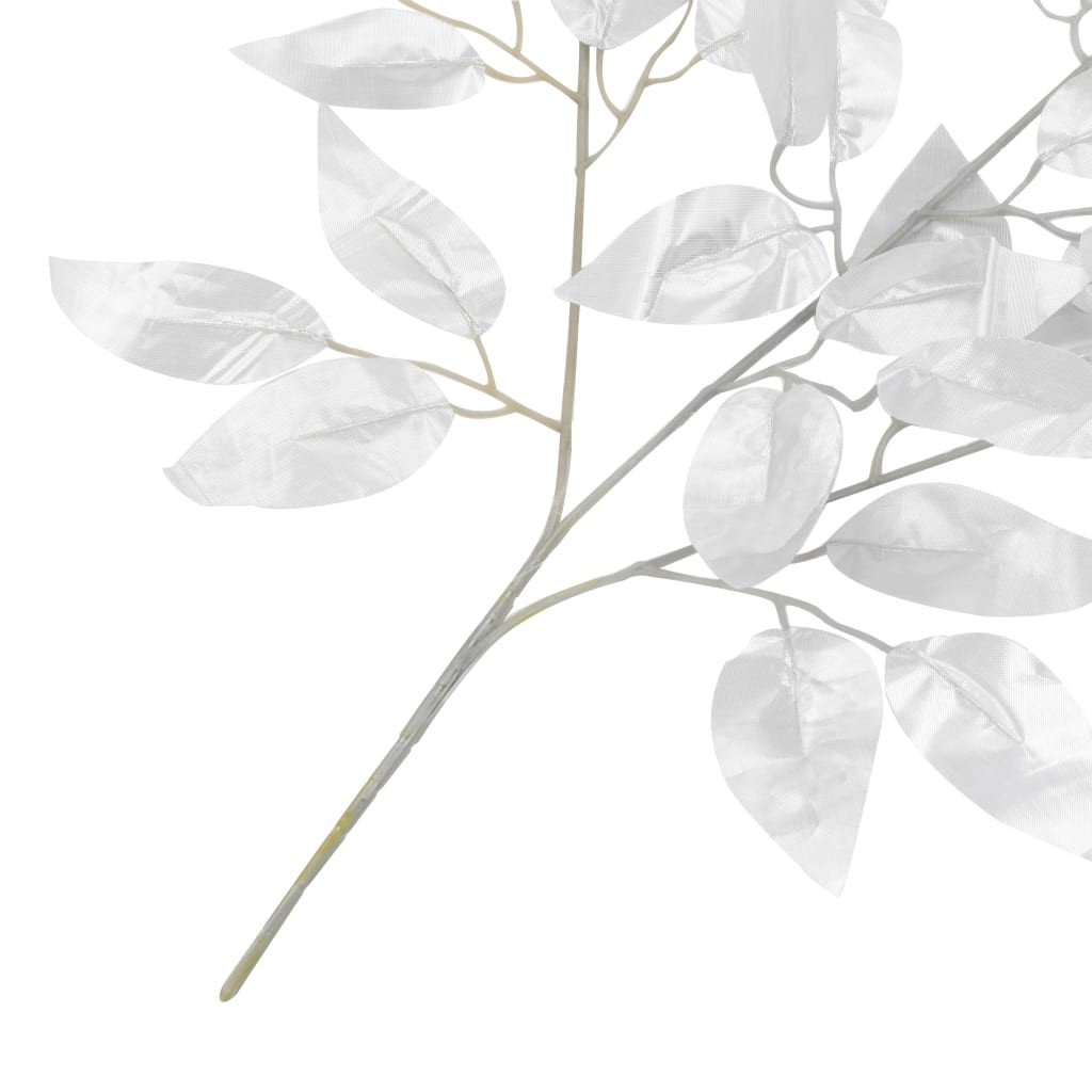 Artificial Leaves Ficus 10 pcs Silver 65 cm
